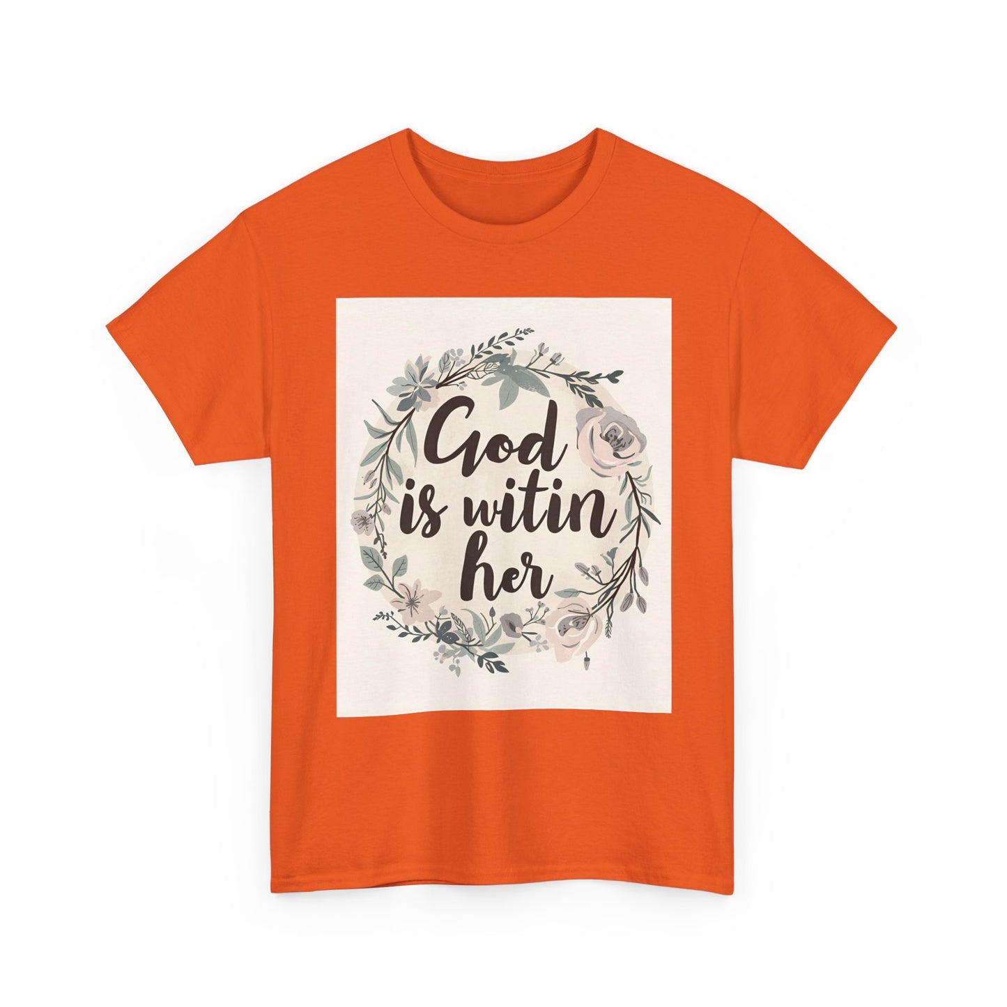 Faith-Inspired Unisex Heavy Cotton Tee - "He is Within Her"