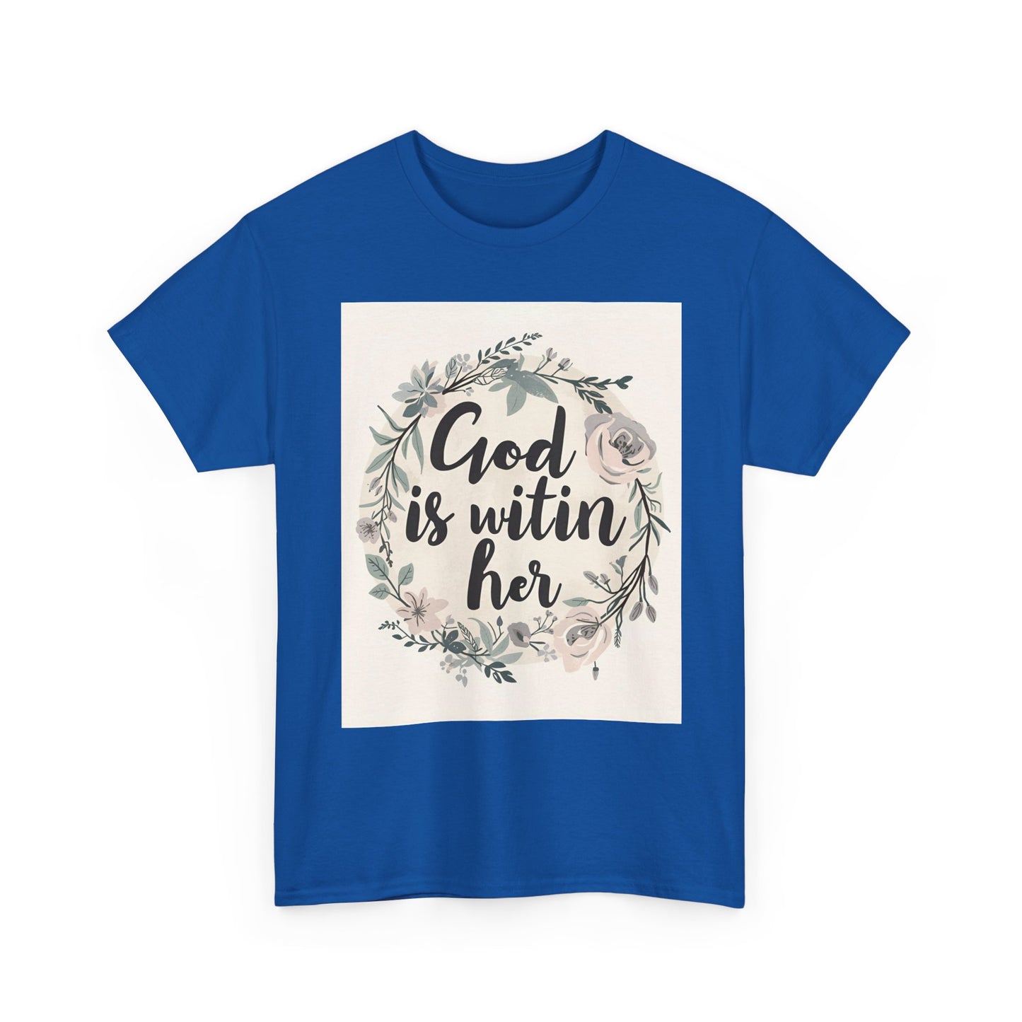 Faith-Inspired Unisex Heavy Cotton Tee - "He is Within Her"