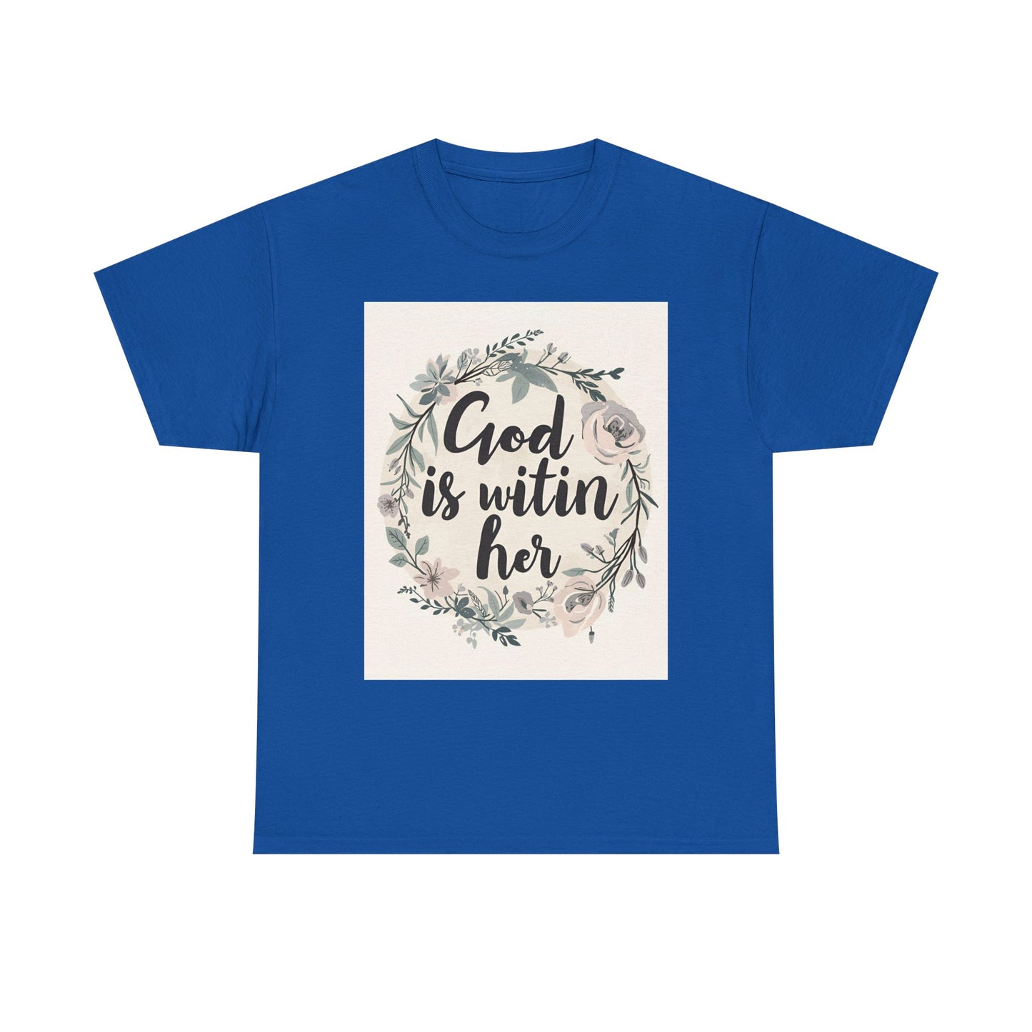 Faith-Inspired Unisex Heavy Cotton Tee - "He is Within Her"