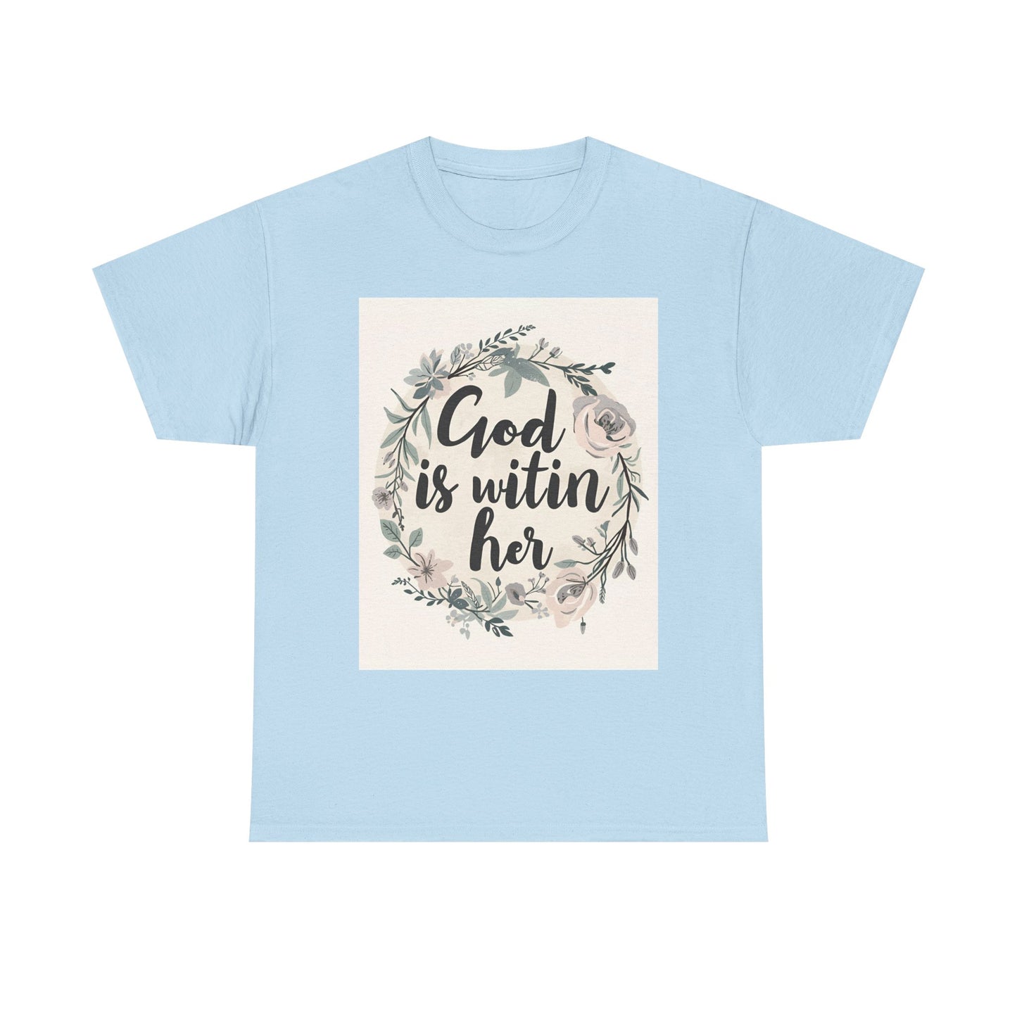 Faith-Inspired Unisex Heavy Cotton Tee - "He is Within Her"