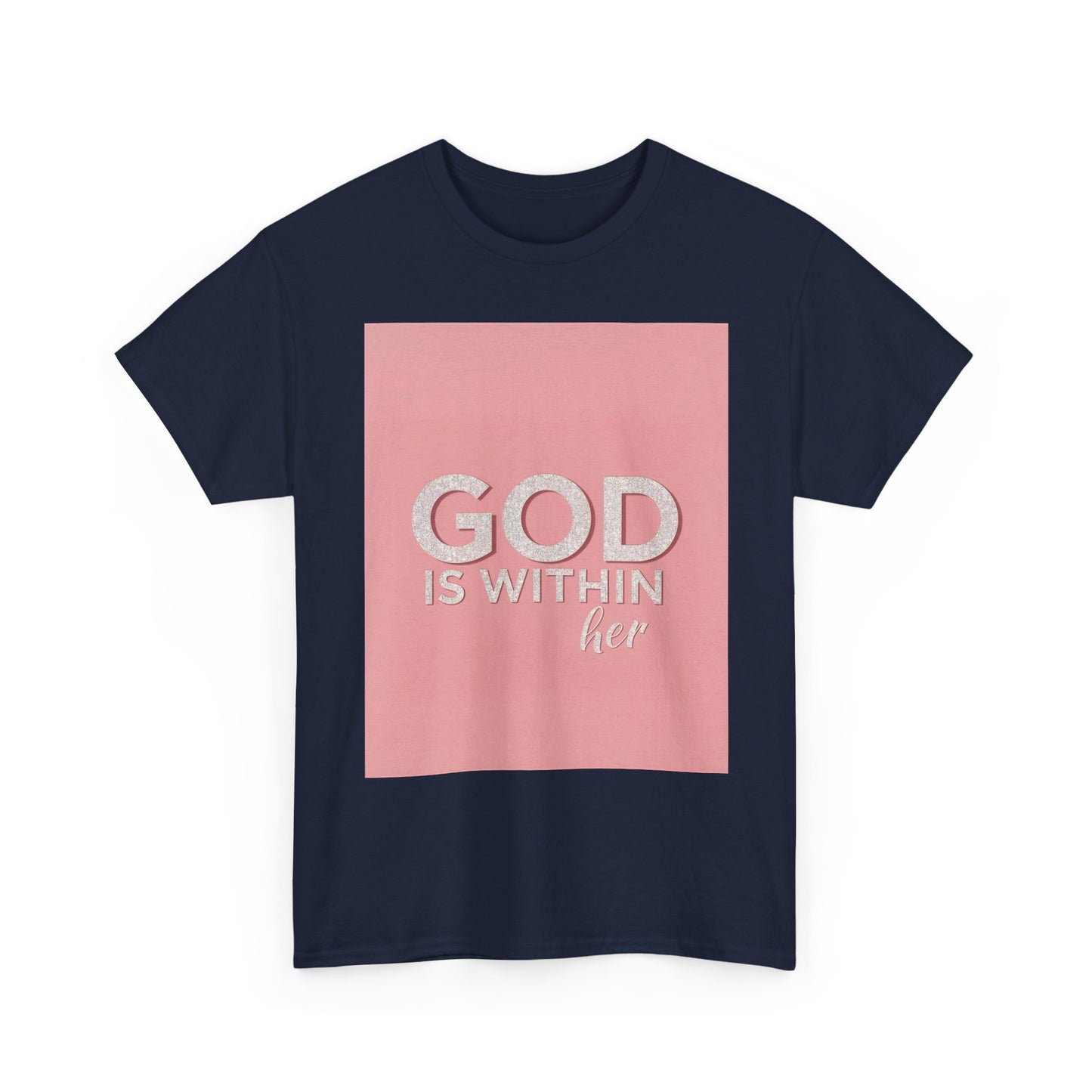 Empowering Unisex Heavy Cotton Tee - 'HE IS WITHIN HER'