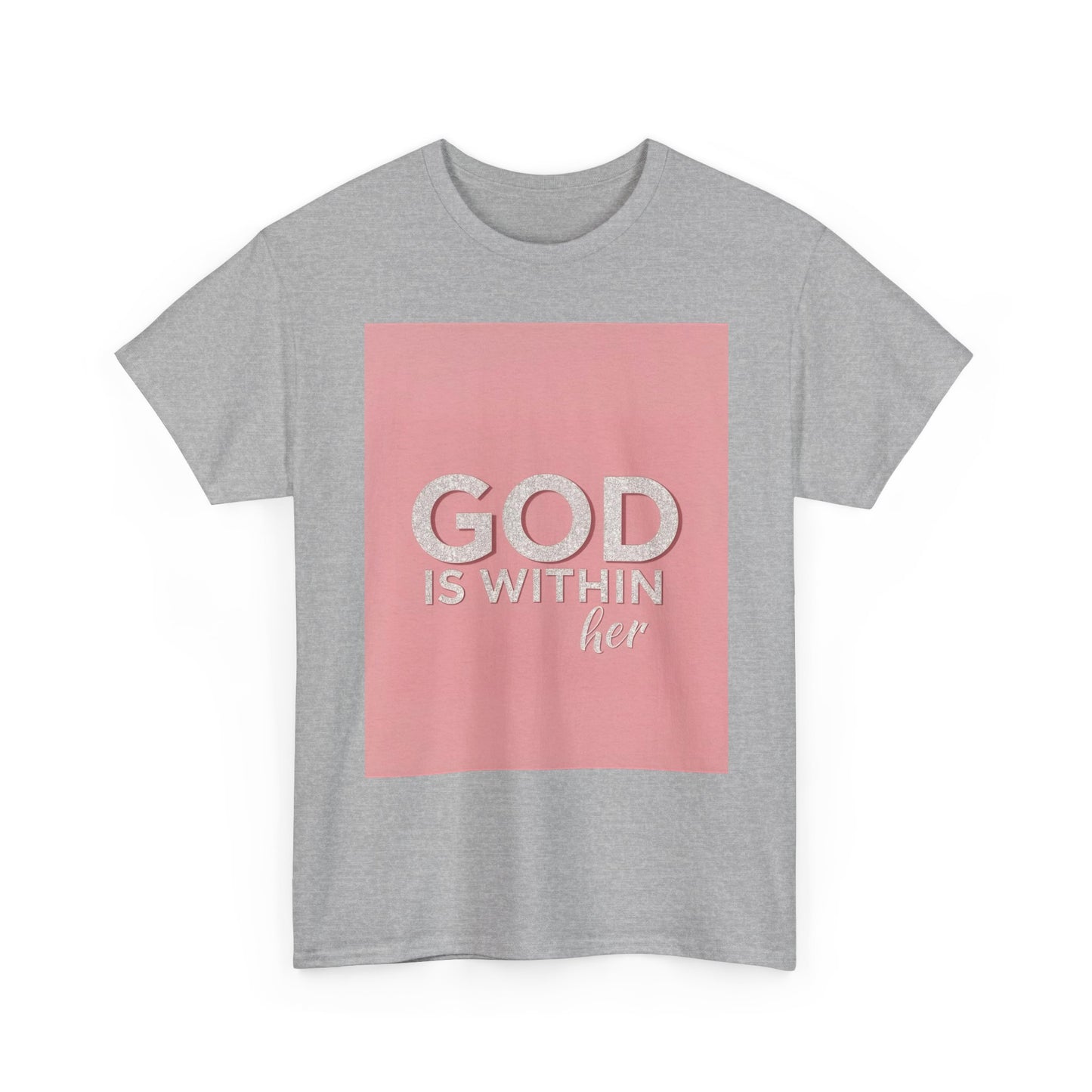 Empowering Unisex Heavy Cotton Tee - 'HE IS WITHIN HER'