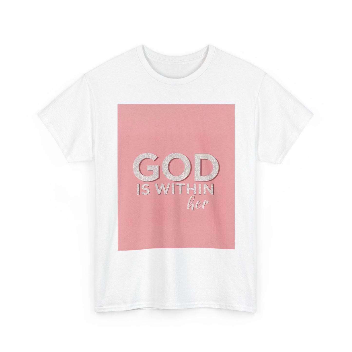 Empowering Unisex Heavy Cotton Tee - 'HE IS WITHIN HER'