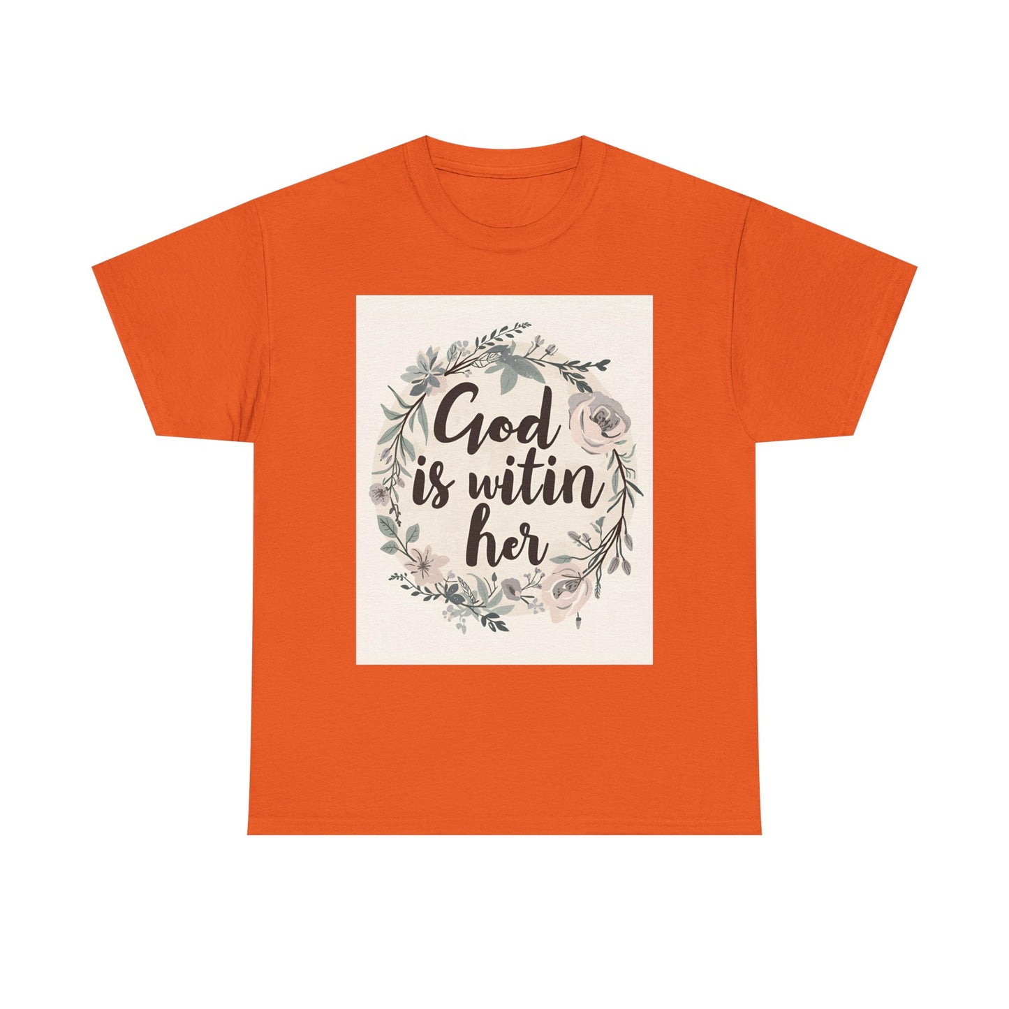 Faith-Inspired Unisex Heavy Cotton Tee - "He is Within Her"