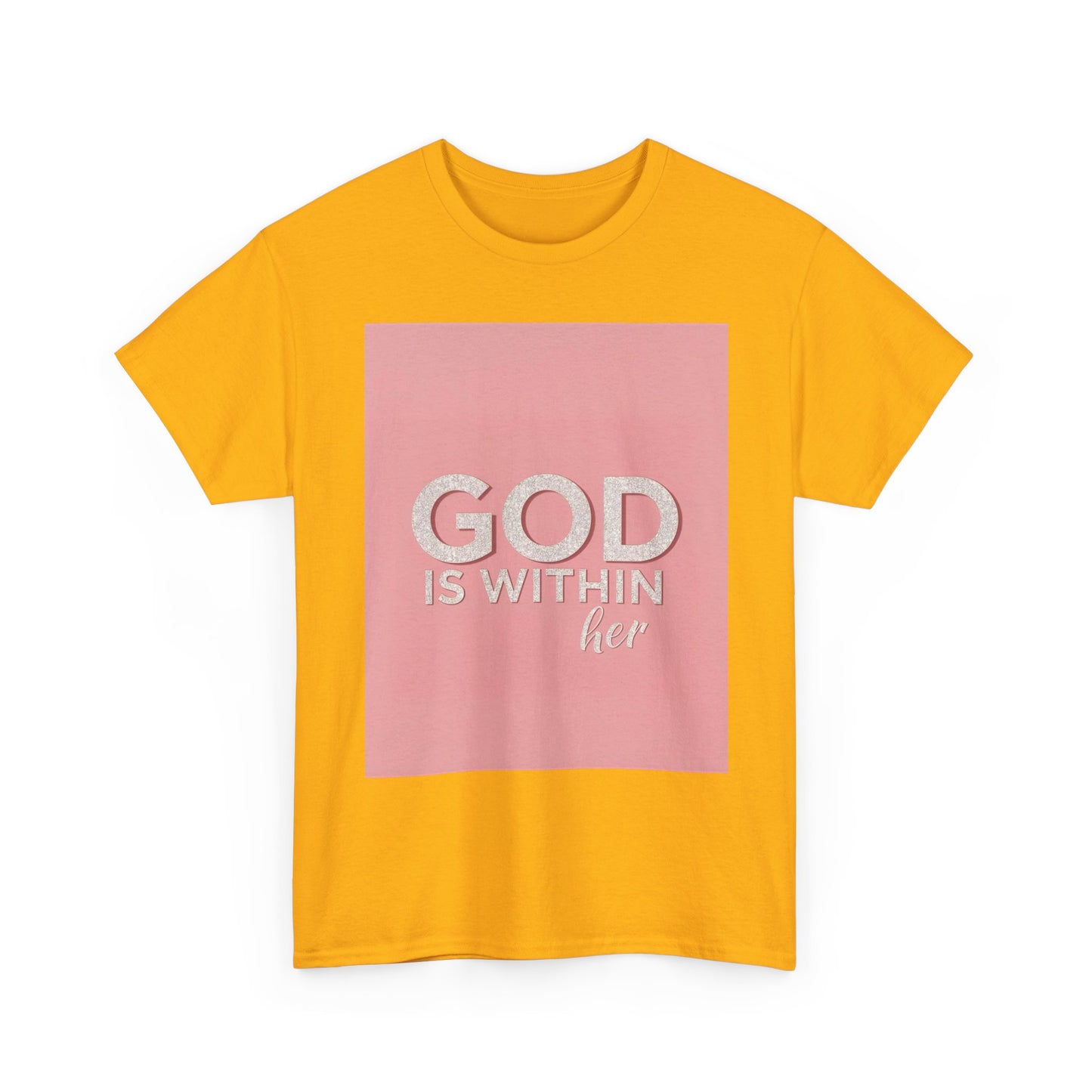 Empowering Unisex Heavy Cotton Tee - 'HE IS WITHIN HER'