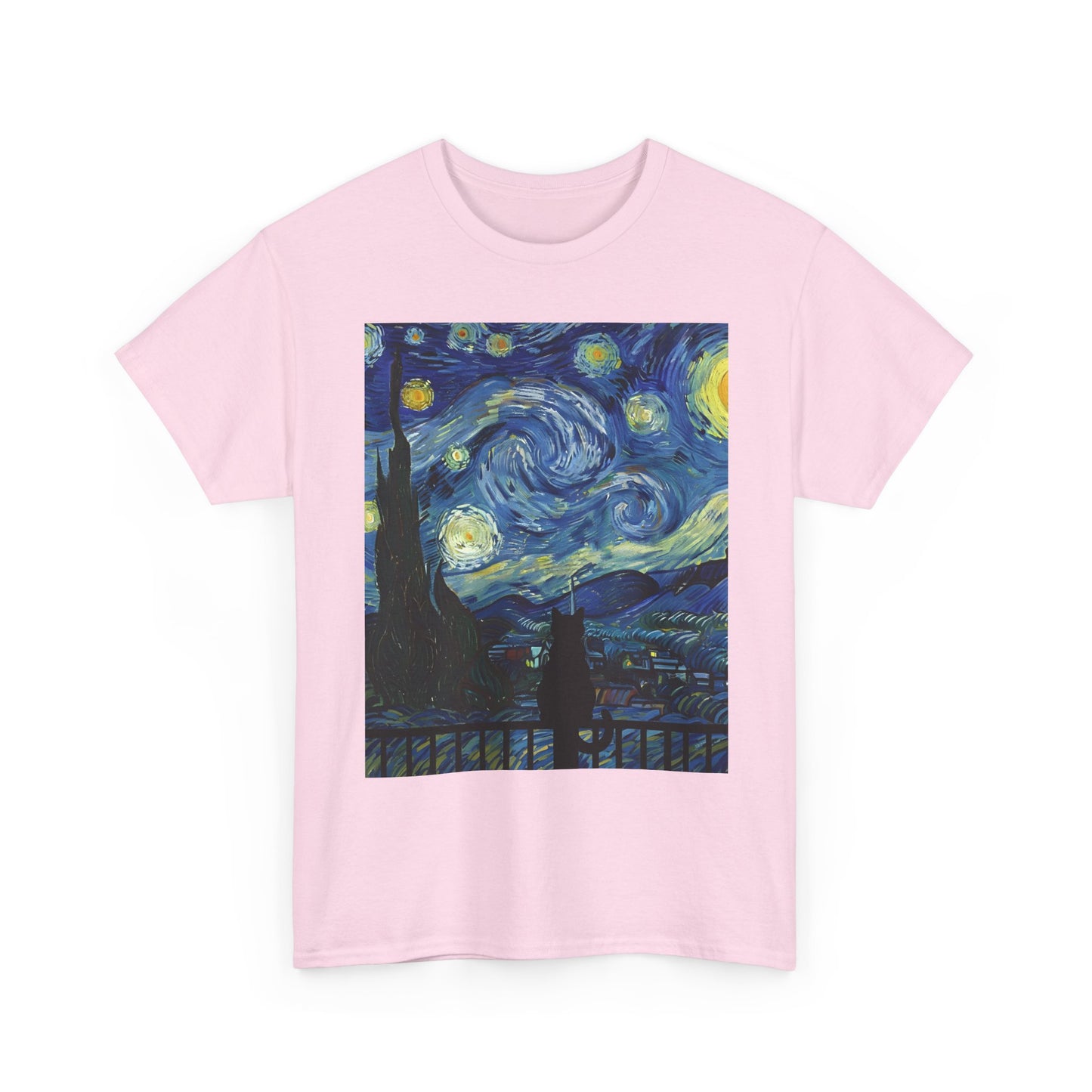 Starry Night Heavy , Artistic , Vintage Art , Casual , Gift For Art Lovers Graphic Tee | Trendy Streetwear T-Shirt | Unisex Cotton Comfort