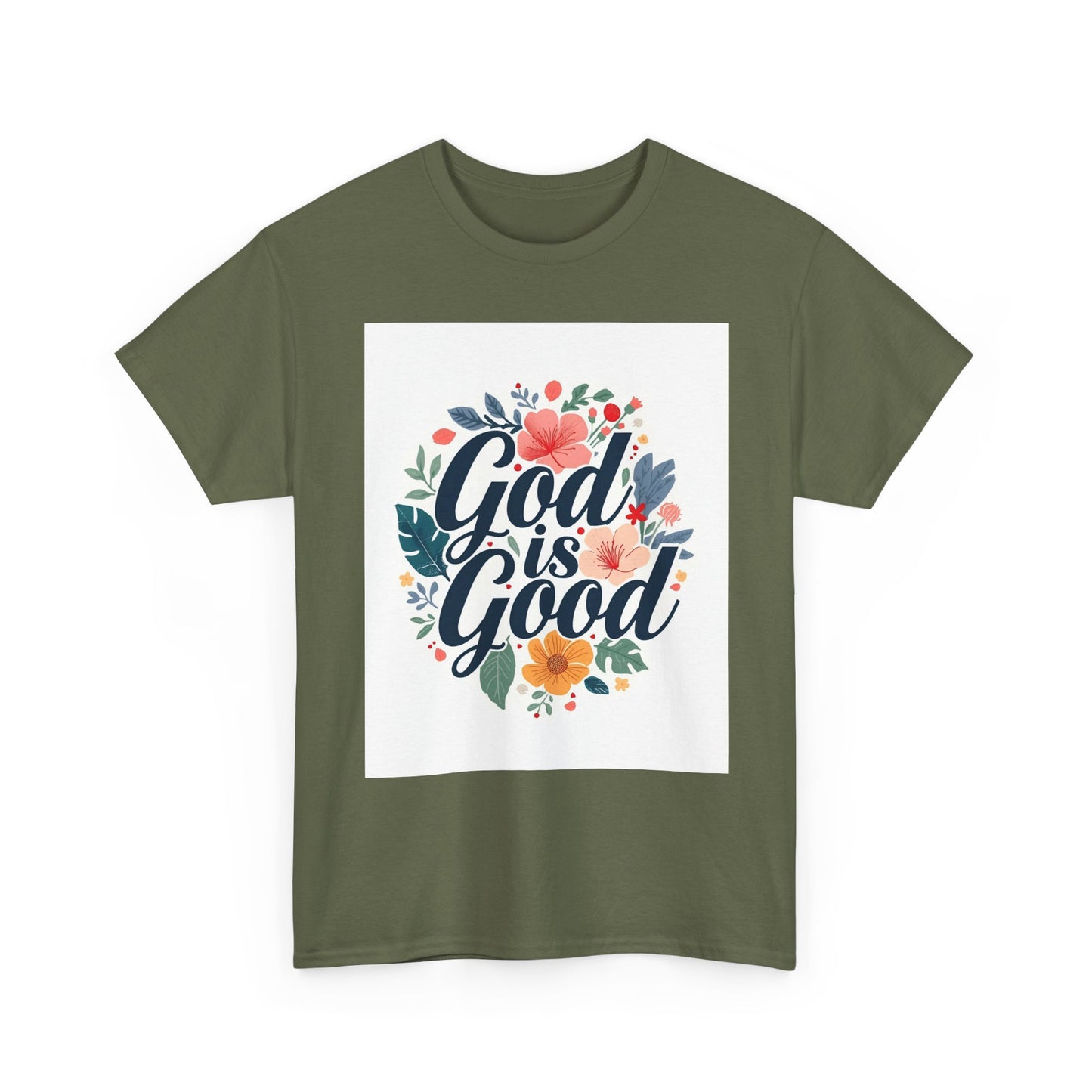 Faith-Based Floral Unisex Heavy Cotton Tee