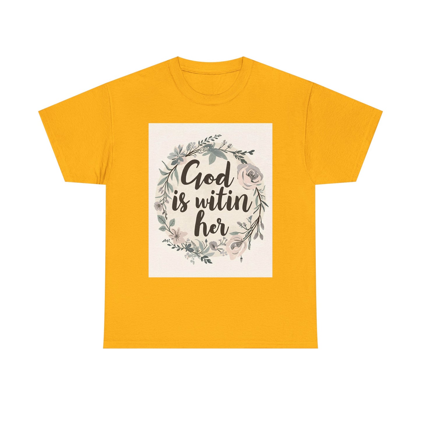 Faith-Inspired Unisex Heavy Cotton Tee - "He is Within Her"