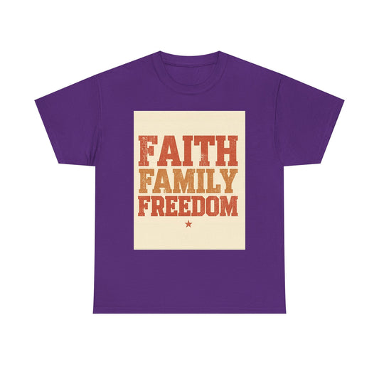 Heavy Faith Family Freedom Graphic , Inspirational , Family Gathering , Casual Wear, Gift For Loved Ones Graphic Tee | Trendy Streetwear ...