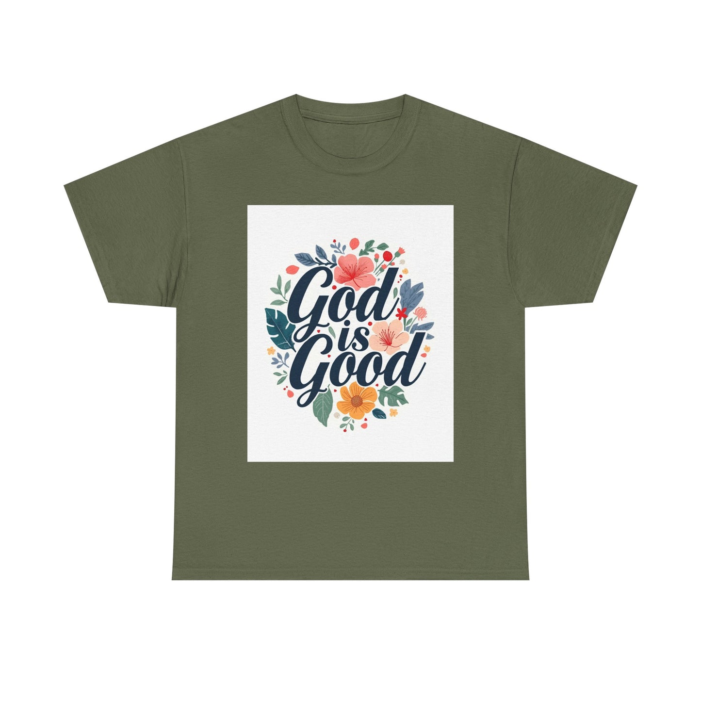 Faith-Based Floral Unisex Heavy Cotton Tee