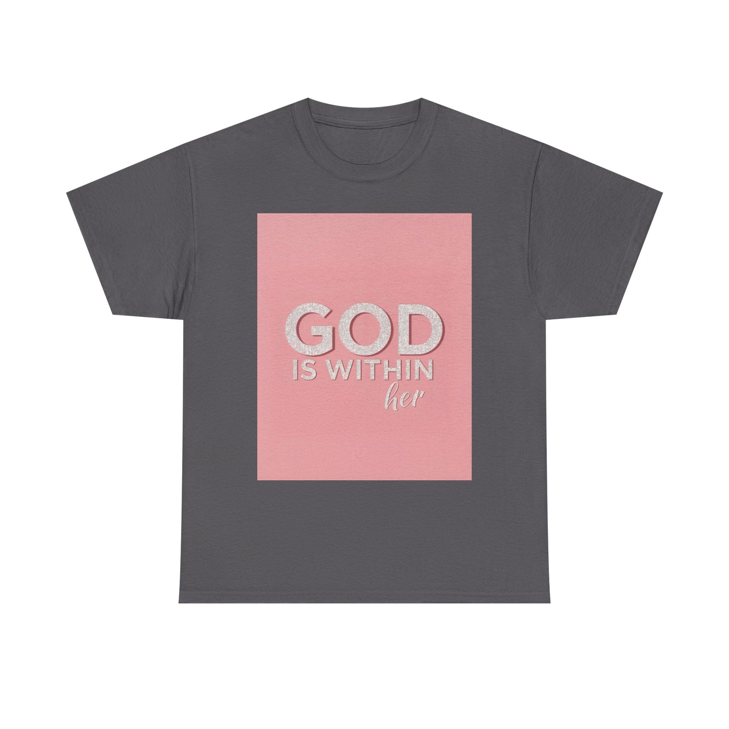 Empowering Unisex Heavy Cotton Tee - 'HE IS WITHIN HER'