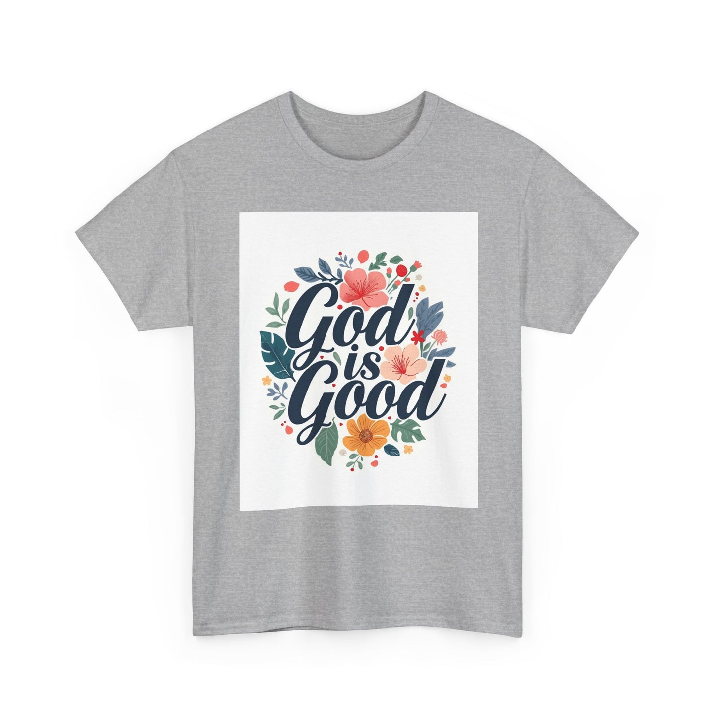 Faith-Based Floral Unisex Heavy Cotton Tee