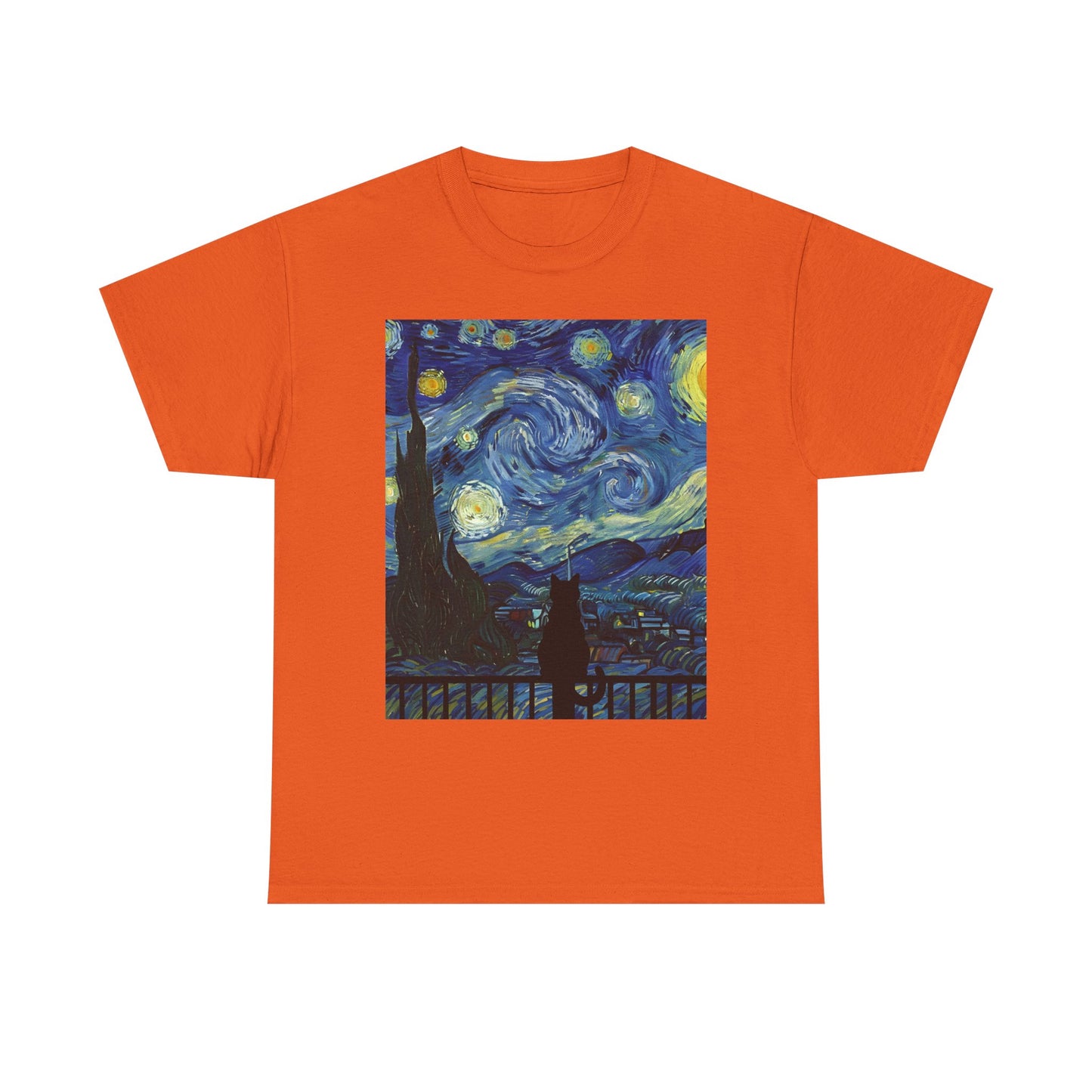 Starry Night Heavy , Artistic , Vintage Art , Casual , Gift For Art Lovers Graphic Tee | Trendy Streetwear T-Shirt | Unisex Cotton Comfort
