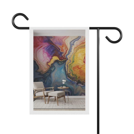 Abstract Colorful Marble Garden Flag — Vibrant Home & Garden Banner