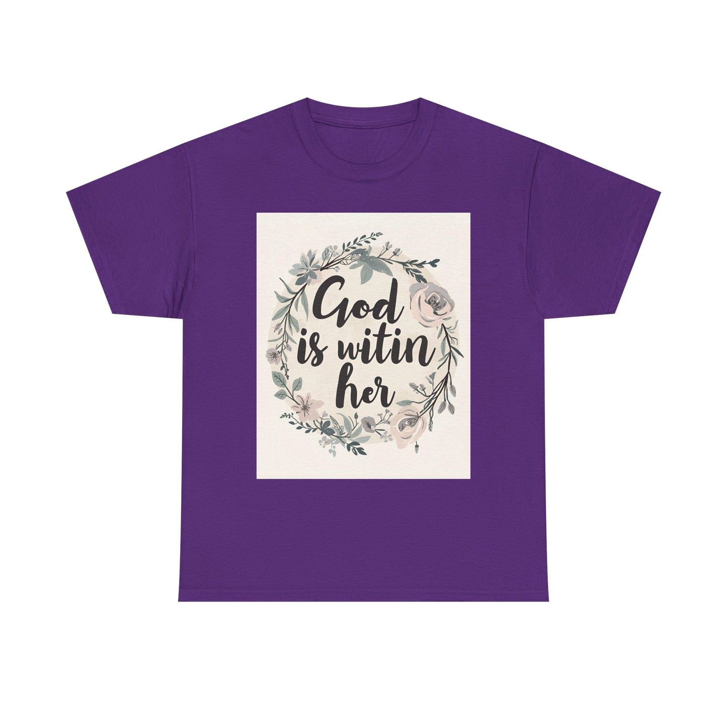 Faith-Inspired Unisex Heavy Cotton Tee - "He is Within Her"