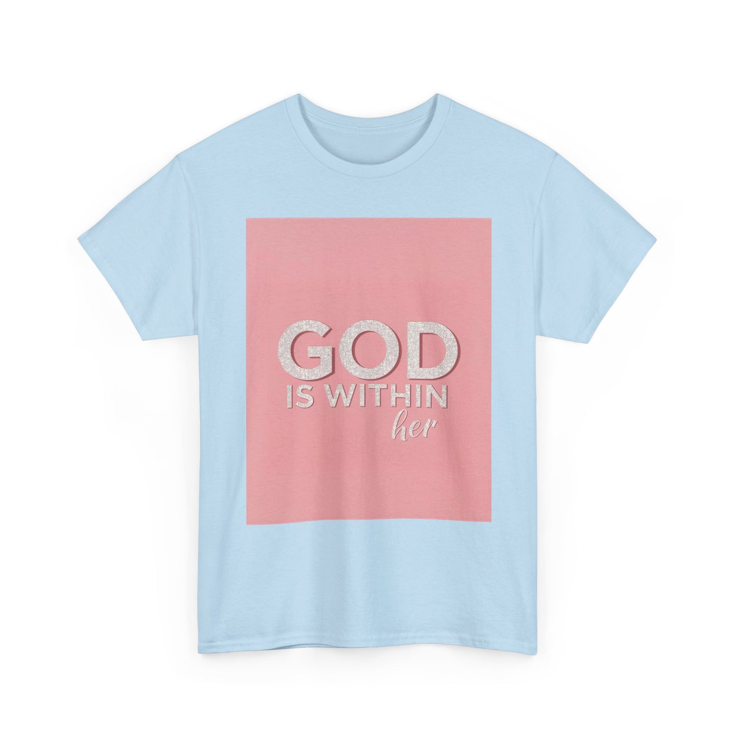 Empowering Unisex Heavy Cotton Tee - 'HE IS WITHIN HER'