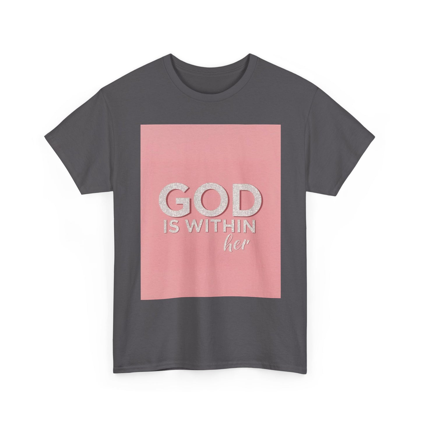 Empowering Unisex Heavy Cotton Tee - 'HE IS WITHIN HER'