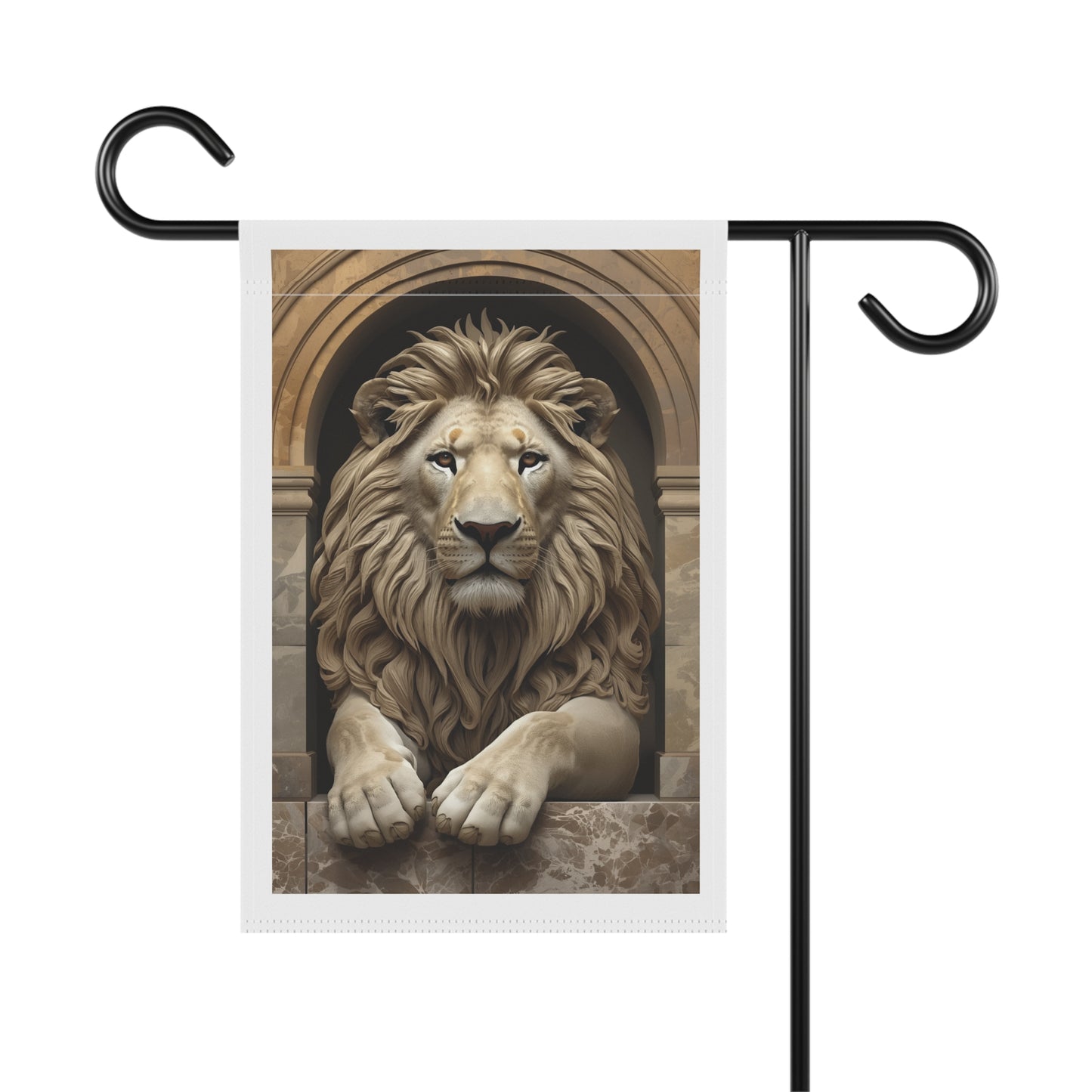 Lion Garden Flag — Regal Stone Arch Outdoor Banner