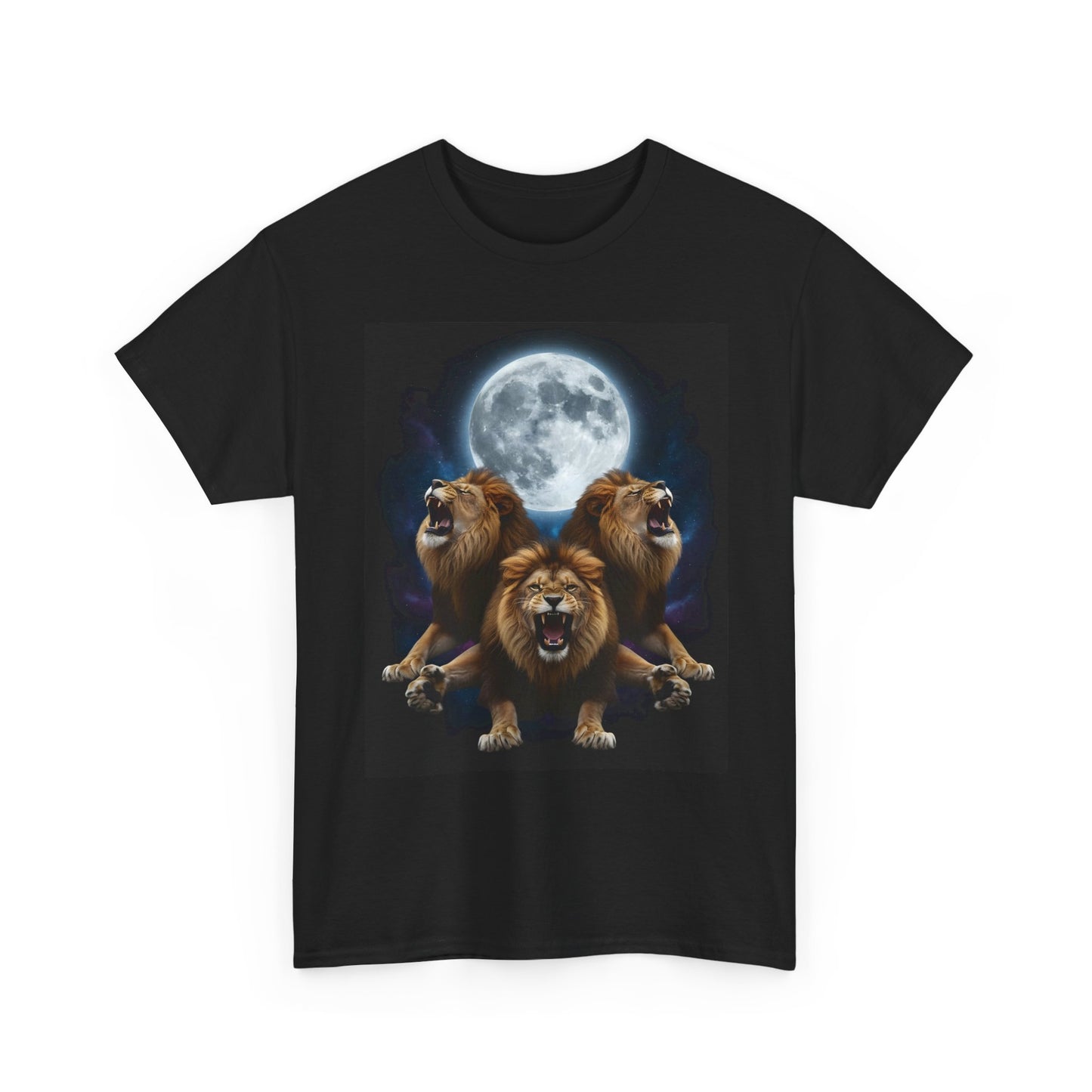 Moonlit Lion Trio , Graphic , Animal Lover Gift, Casual Wear, Birthday Present, Unique Graphic Tee | Trendy Streetwear T-Shirt | Unisex C...