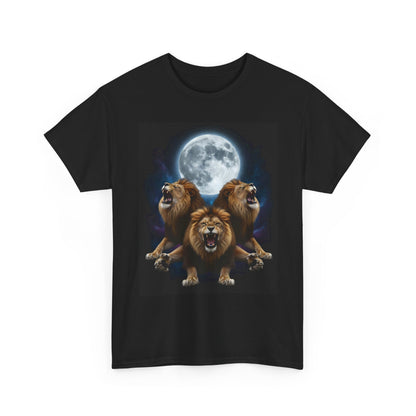 Moonlit Lion Trio , Graphic , Animal Lover Gift, Casual Wear, Birthday Present, Unique Graphic Tee | Trendy Streetwear T-Shirt | Unisex C...