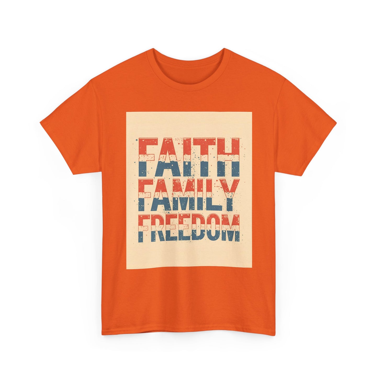 Heavy Faith, Family, Freedom , Patriotic , Gift For Families, Everyday Wear, Summer Style Graphic Tee | Trendy Streetwear T-Shirt | Unise...