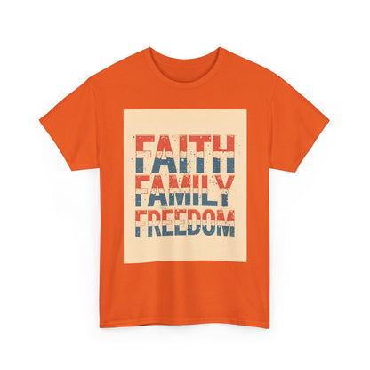 Heavy Faith, Family, Freedom , Patriotic , Gift For Families, Everyday Wear, Summer Style Graphic Tee | Trendy Streetwear T-Shirt | Unise...