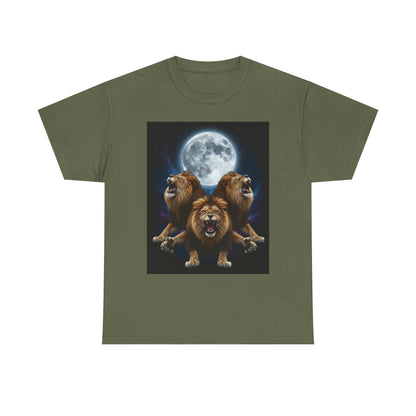 Moonlit Lion Trio , Graphic , Animal Lover Gift, Casual Wear, Birthday Present, Unique Graphic Tee | Trendy Streetwear T-Shirt | Unisex C...