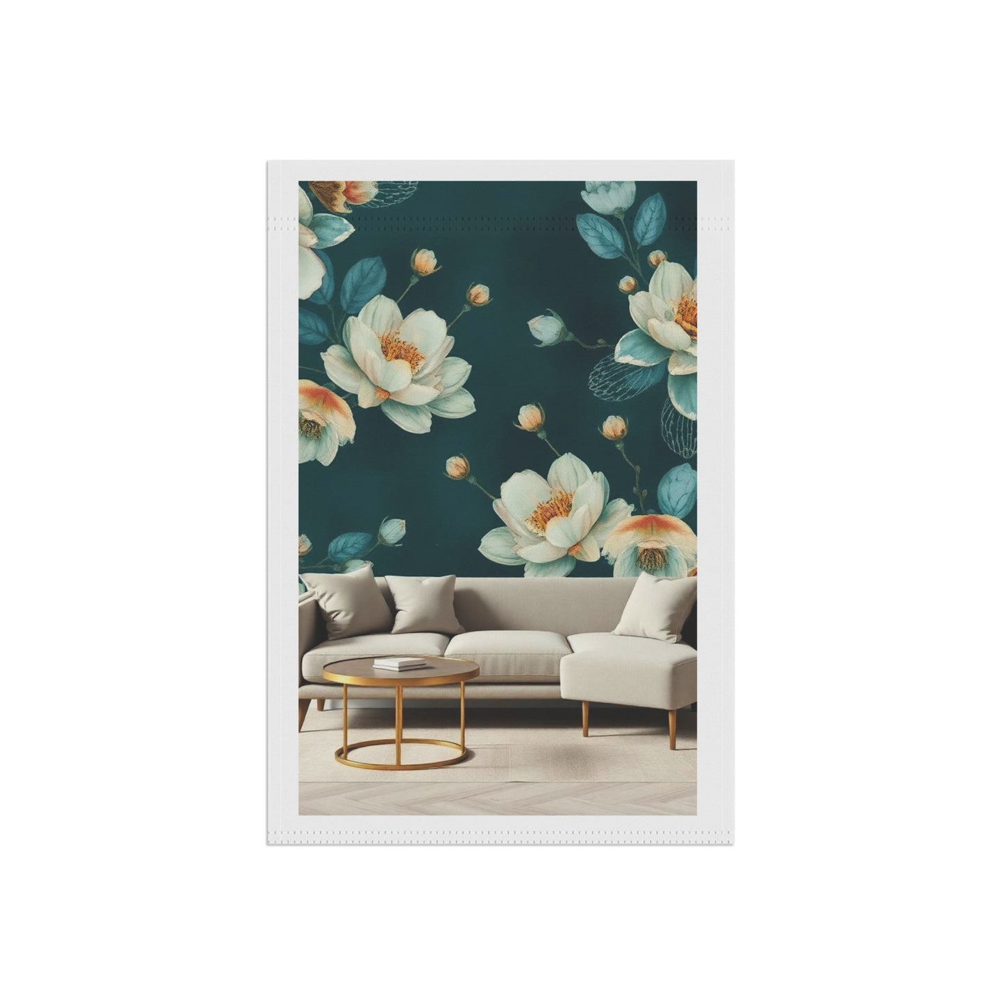 Floral Garden Banner — Teal Magnolia Outdoor/Indoor Decorative Flag