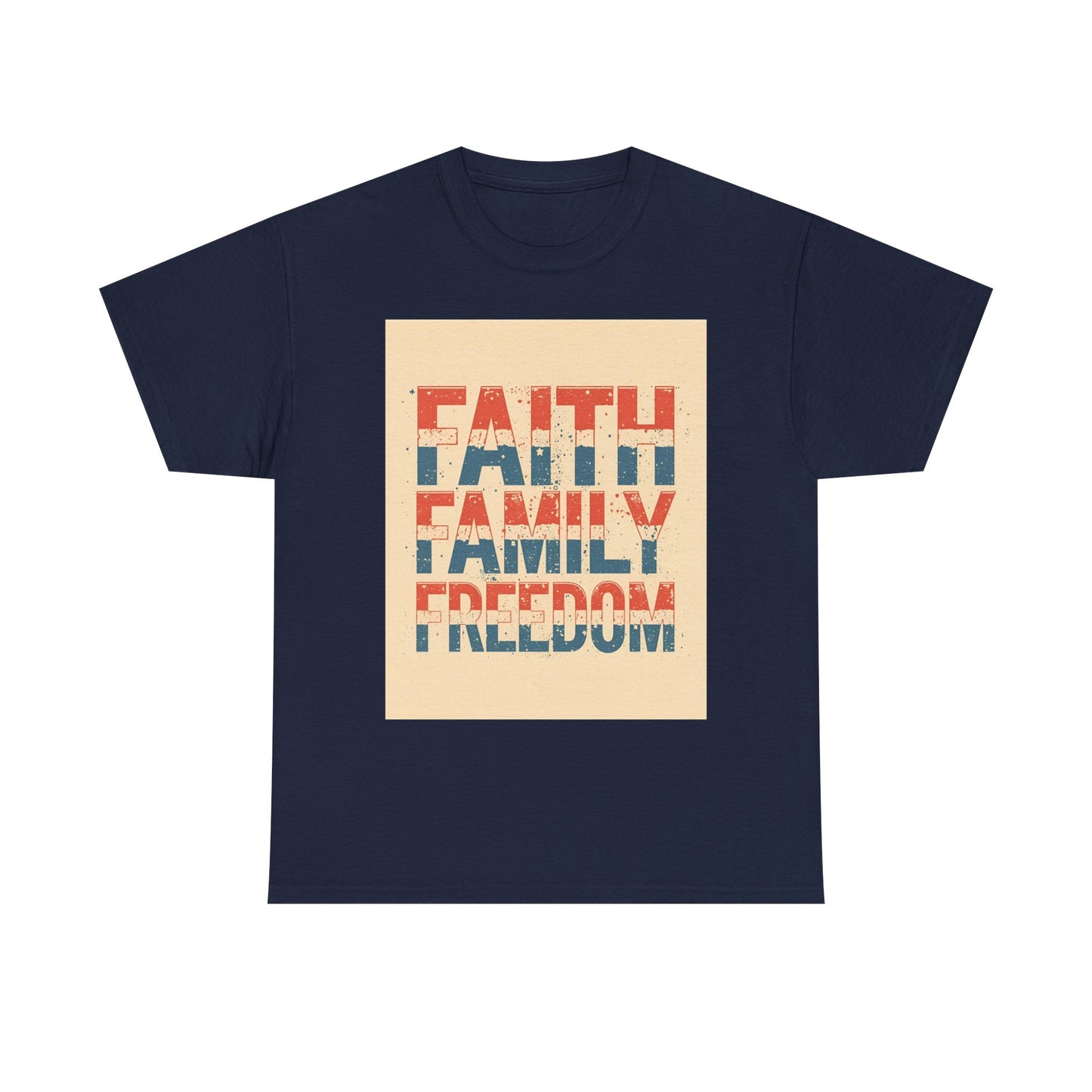 Heavy Faith, Family, Freedom , Patriotic , Gift For Families, Everyday Wear, Summer Style Graphic Tee | Trendy Streetwear T-Shirt | Unise...