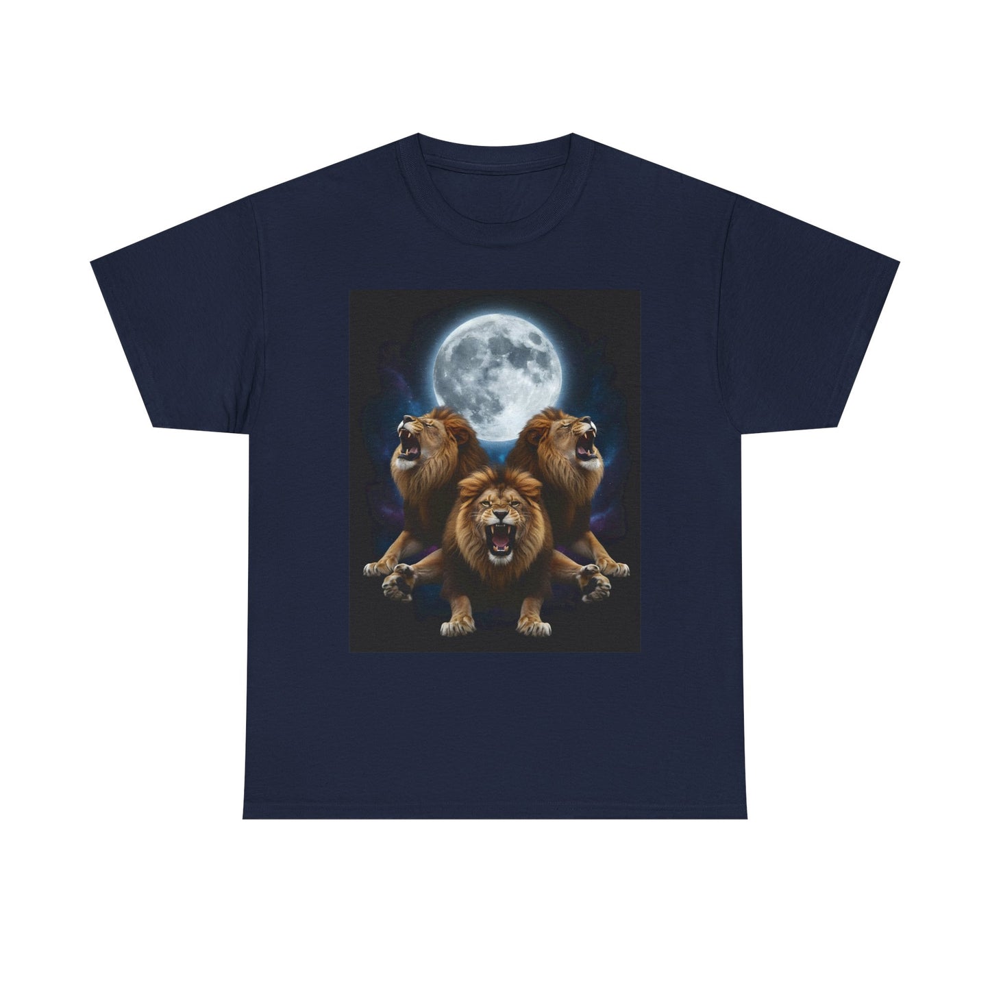 Moonlit Lion Trio , Graphic , Animal Lover Gift, Casual Wear, Birthday Present, Unique Graphic Tee | Trendy Streetwear T-Shirt | Unisex C...