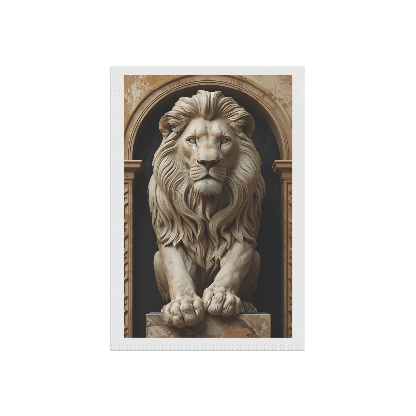 Lion Statue Garden Flag - Regal Outdoor House Banner