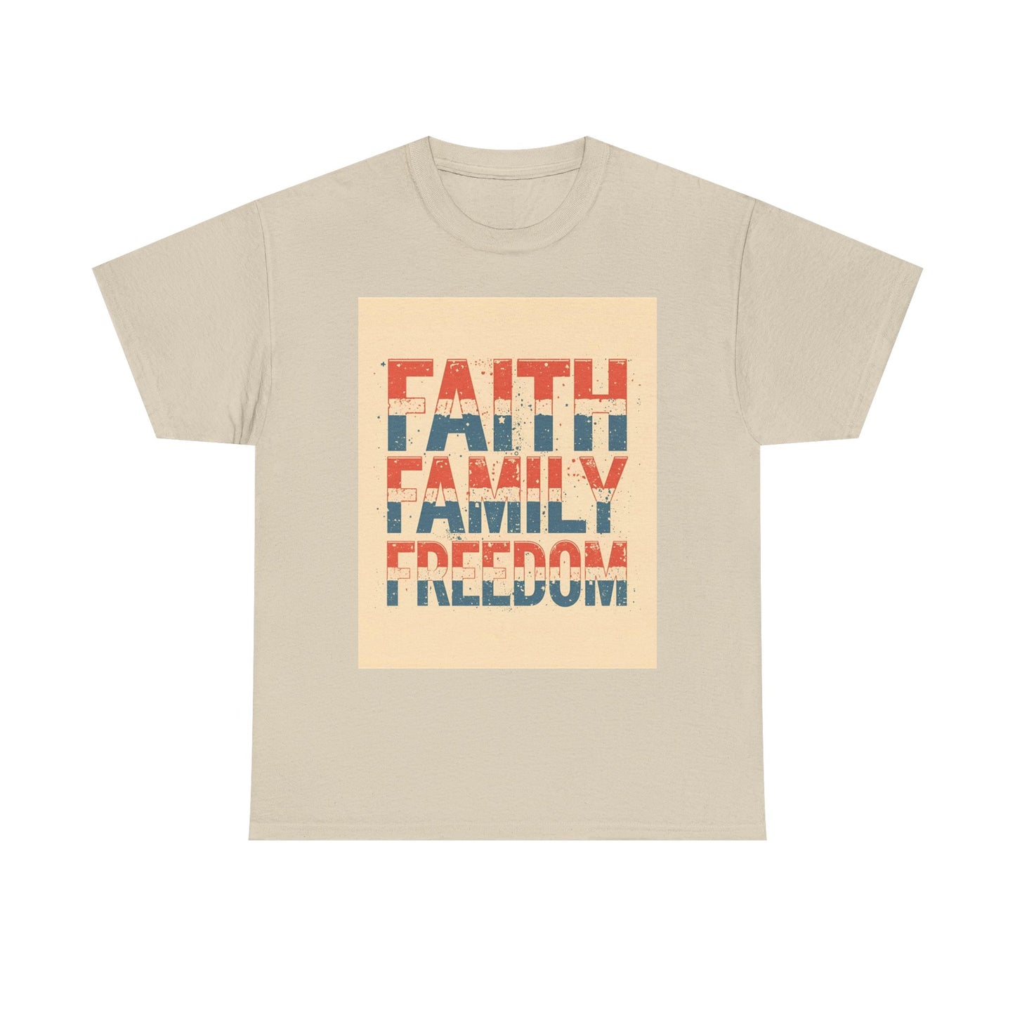 Heavy Faith, Family, Freedom , Patriotic , Gift For Families, Everyday Wear, Summer Style Graphic Tee | Trendy Streetwear T-Shirt | Unise...