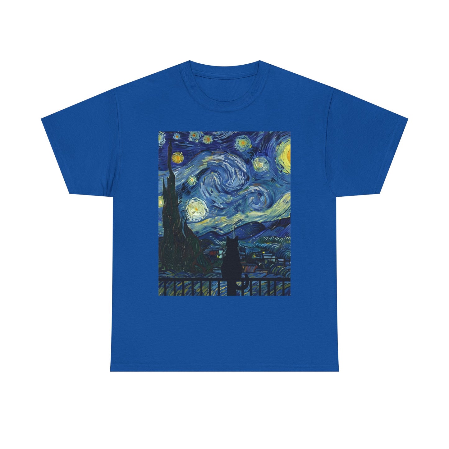 Starry Night Heavy , Artistic , Vintage Art , Casual , Gift For Art Lovers Graphic Tee | Trendy Streetwear T-Shirt | Unisex Cotton Comfort