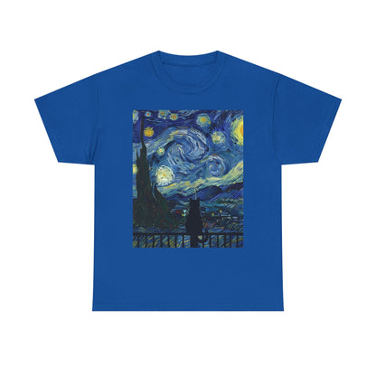 Starry Night Heavy , Artistic , Vintage Art , Casual , Gift For Art Lovers Graphic Tee | Trendy Streetwear T-Shirt | Unisex Cotton Comfort