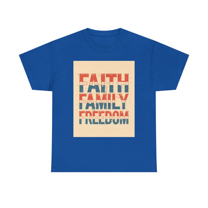 Heavy Faith, Family, Freedom , Patriotic , Gift For Families, Everyday Wear, Summer Style Graphic Tee | Trendy Streetwear T-Shirt | Unise...