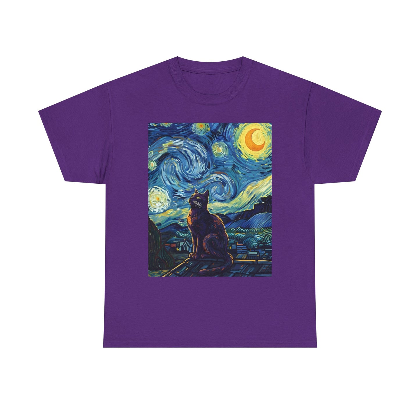 Starry Night Cat , Art , Gift For Cat Lovers, , Unique , Cozy , Perfect For All Occasions Graphic Tee | Trendy Streetwear T-Shirt | Unise...