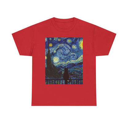 Starry Night Heavy , Artistic , Vintage Art , Casual , Gift For Art Lovers Graphic Tee | Trendy Streetwear T-Shirt | Unisex Cotton Comfort