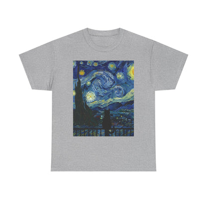 Starry Night Heavy , Artistic , Vintage Art , Casual , Gift For Art Lovers Graphic Tee | Trendy Streetwear T-Shirt | Unisex Cotton Comfort