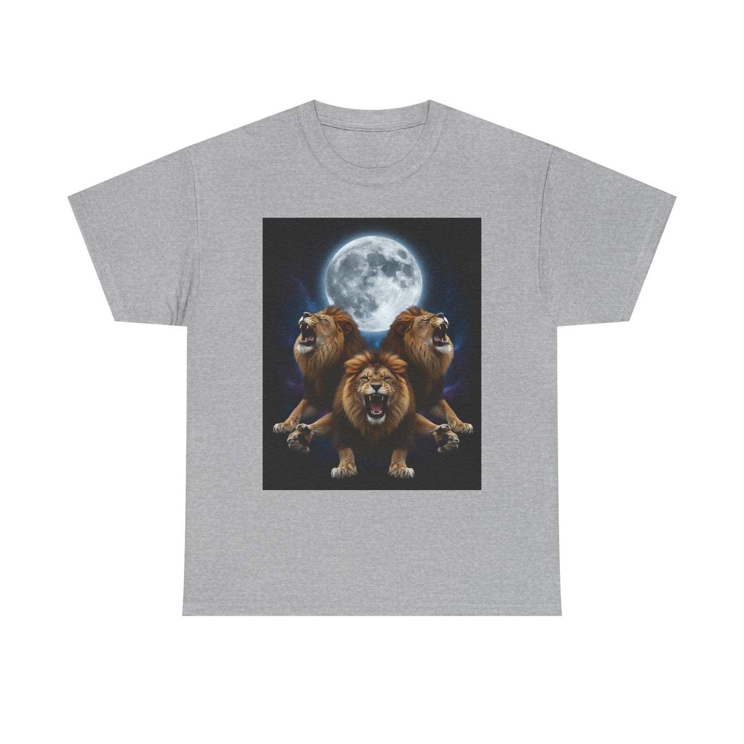 Moonlit Lion Trio , Graphic , Animal Lover Gift, Casual Wear, Birthday Present, Unique Graphic Tee | Trendy Streetwear T-Shirt | Unisex C...
