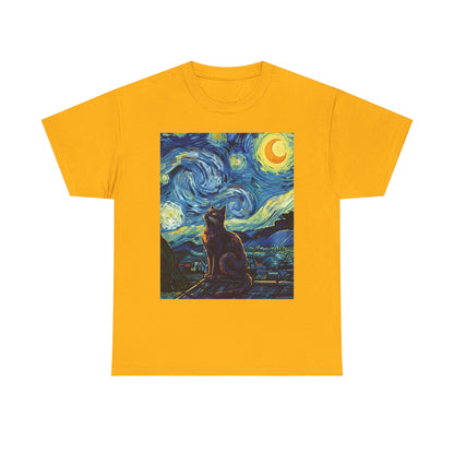 Starry Night Cat , Art , Gift For Cat Lovers, , Unique , Cozy , Perfect For All Occasions Graphic Tee | Trendy Streetwear T-Shirt | Unise...
