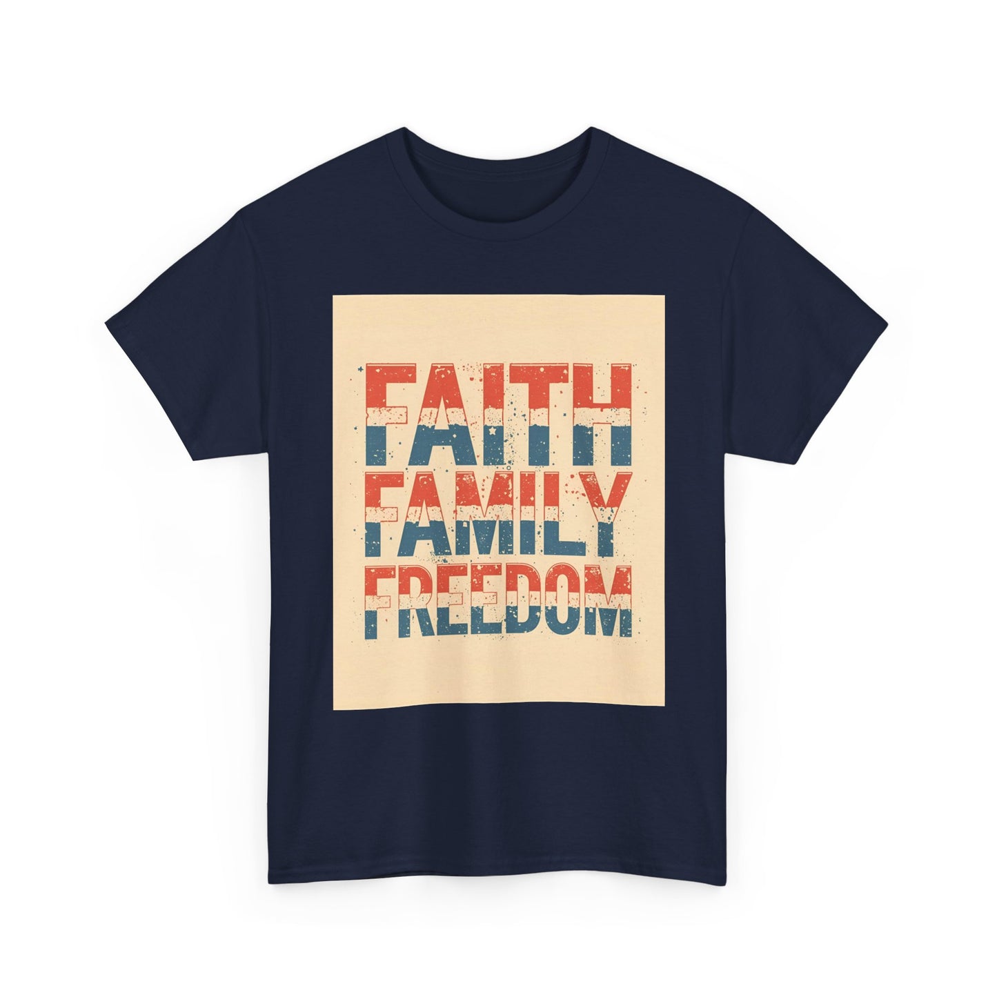 Heavy Faith, Family, Freedom , Patriotic , Gift For Families, Everyday Wear, Summer Style Graphic Tee | Trendy Streetwear T-Shirt | Unise...