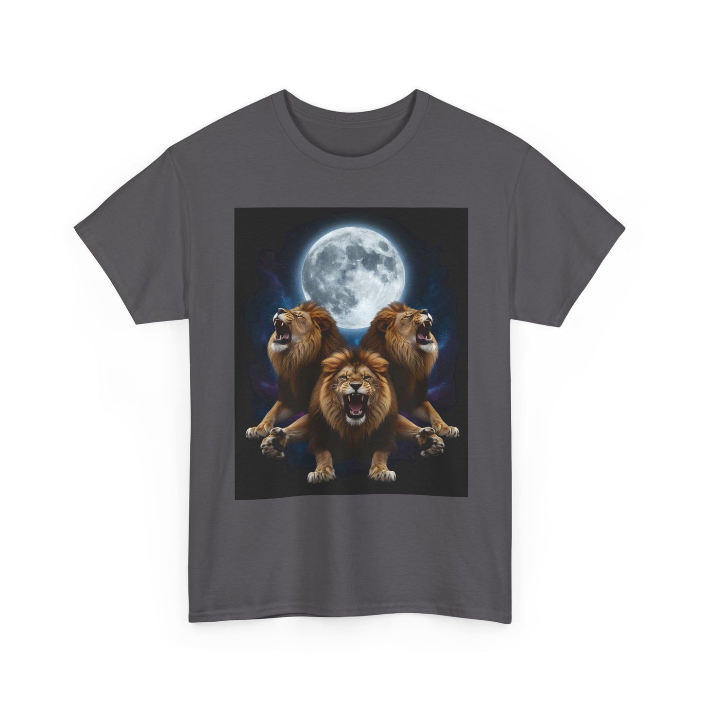 Moonlit Lion Trio , Graphic , Animal Lover Gift, Casual Wear, Birthday Present, Unique Graphic Tee | Trendy Streetwear T-Shirt | Unisex C...