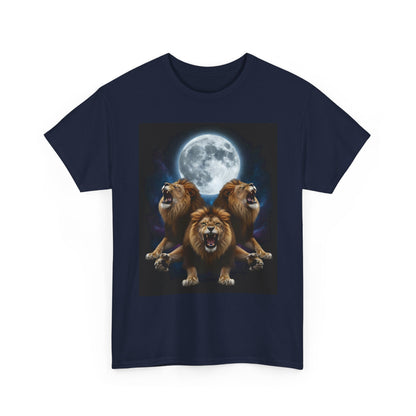 Moonlit Lion Trio , Graphic , Animal Lover Gift, Casual Wear, Birthday Present, Unique Graphic Tee | Trendy Streetwear T-Shirt | Unisex C...