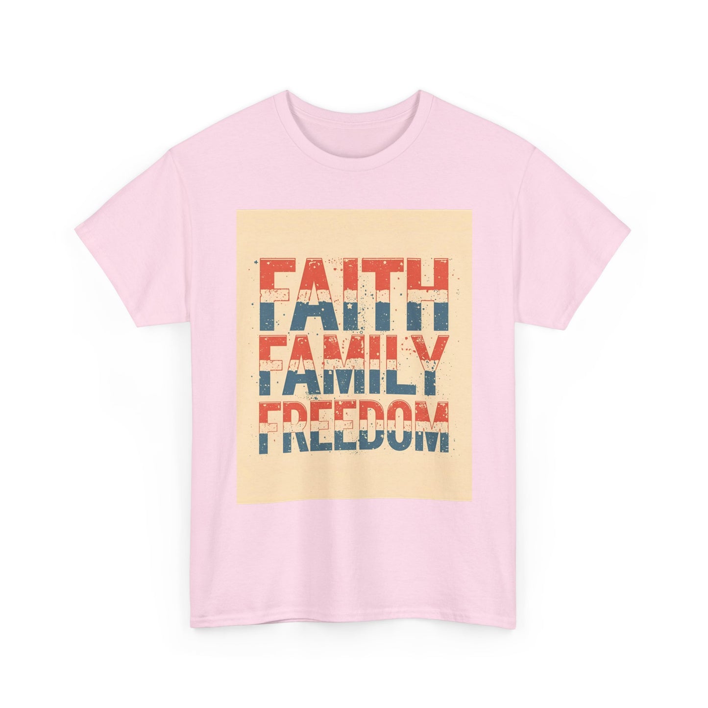 Heavy Faith, Family, Freedom , Patriotic , Gift For Families, Everyday Wear, Summer Style Graphic Tee | Trendy Streetwear T-Shirt | Unise...
