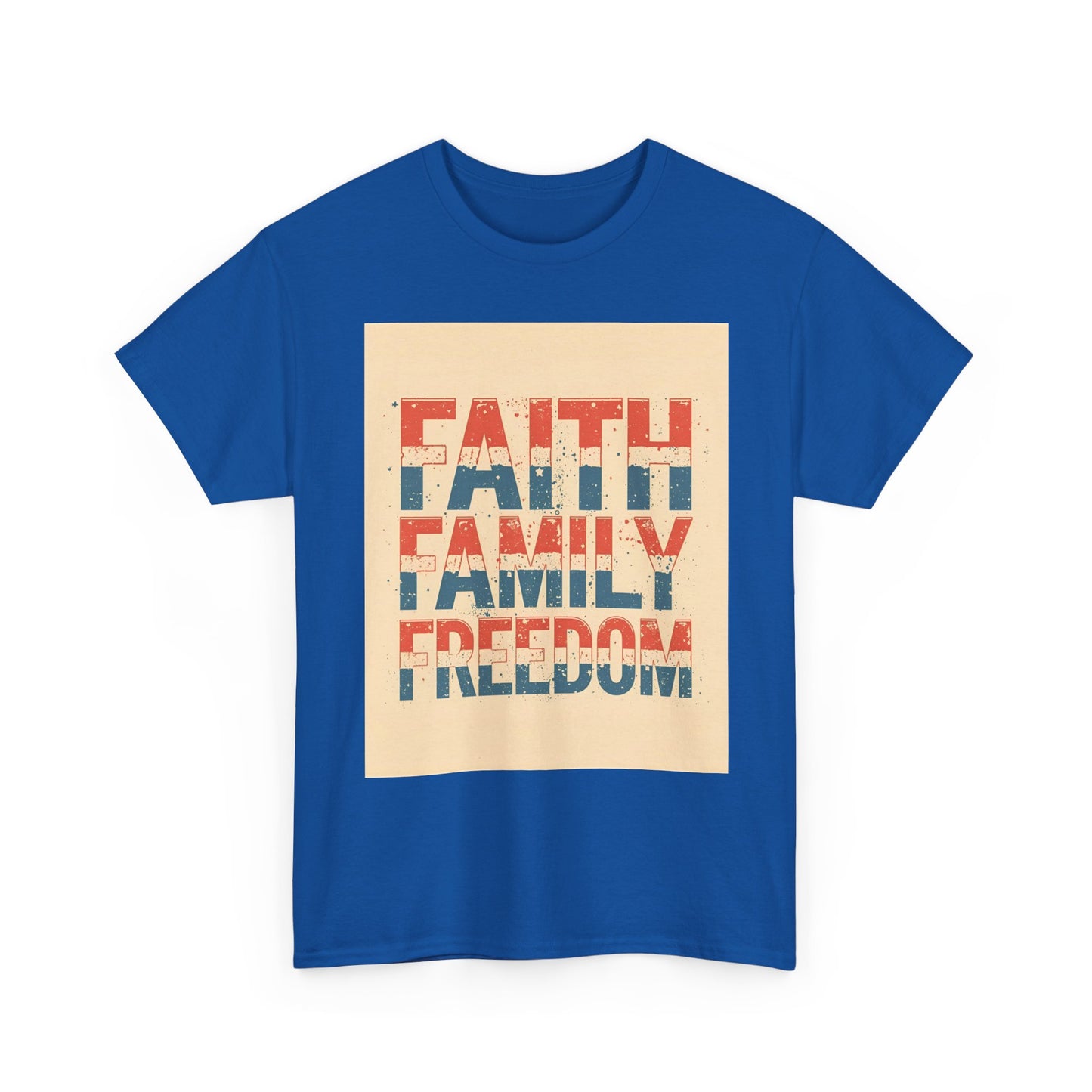 Heavy Faith, Family, Freedom , Patriotic , Gift For Families, Everyday Wear, Summer Style Graphic Tee | Trendy Streetwear T-Shirt | Unise...