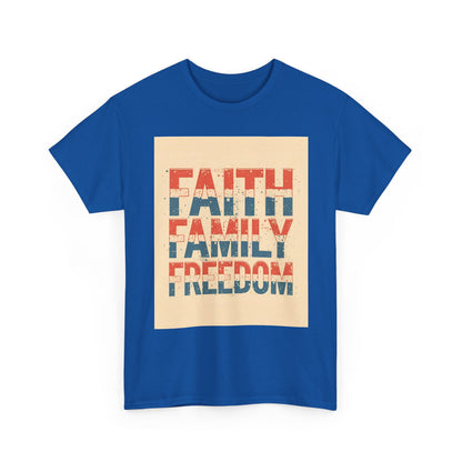 Heavy Faith, Family, Freedom , Patriotic , Gift For Families, Everyday Wear, Summer Style Graphic Tee | Trendy Streetwear T-Shirt | Unise...