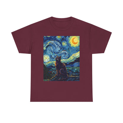 Starry Night Cat , Art , Gift For Cat Lovers, , Unique , Cozy , Perfect For All Occasions Graphic Tee | Trendy Streetwear T-Shirt | Unise...
