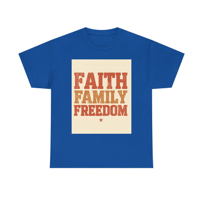 Heavy Faith Family Freedom Graphic , Inspirational , Family Gathering , Casual Wear, Gift For Loved Ones Graphic Tee | Trendy Streetwear ...