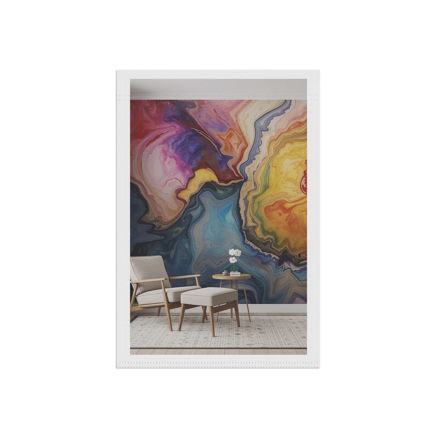 Abstract Colorful Marble Garden Flag — Vibrant Home & Garden Banner