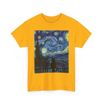Starry Night Heavy , Artistic , Vintage Art , Casual , Gift For Art Lovers Graphic Tee | Trendy Streetwear T-Shirt | Unisex Cotton Comfort
